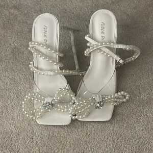 Public Desire Pearl Bow Heels